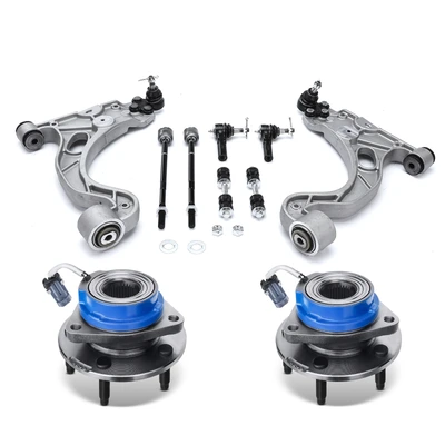 10 Pcs Front Wheel Hub Bearing & Control Arm Kit