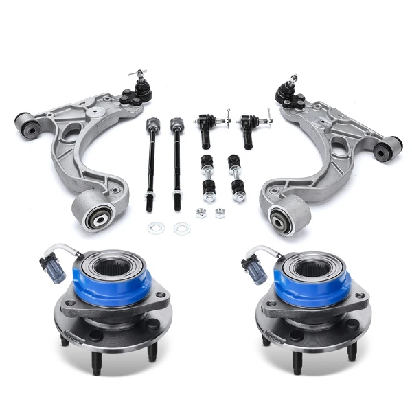 2000-2005 Buick LeSabre 10-Pc Control Arm Wheel Bearing and Hub Assembly Kit, Front Side A-Premium APCA5337