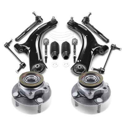12 Pcs Front Wheel Hub Bearing & Control Arm Kit