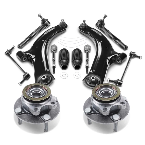 12-Pc Control Arm Wheel Bearing and Hub Assembly Kit, Front Side A-Premium APCA5391