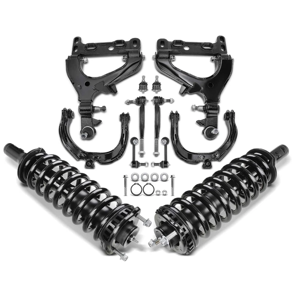 2004-2005 GMC Envoy XUV 12-Pc Shock Strut Coil Spring and Control Arm Kit, Front Side A-Premium APCA5338