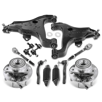 12 Pcs Front Wheel Hub Bearing Control Arm Ball Joint Kit