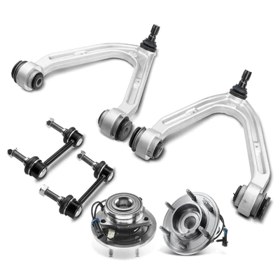 6 Pcs Front Wheel Hub Bearing Control Arm with Ball Joint Kit