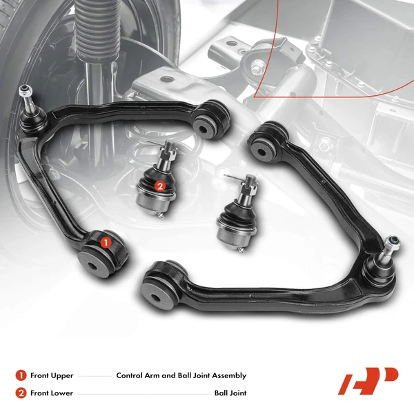 6-Pc Control Arm Wheel Bearing and Hub Assembly Kit, Front Side A-Premium APCA5345