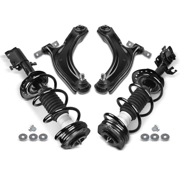 2008-2012 Nissan Rogue 4-Pc Shock Strut Coil Spring and Control Arm Kit, Front Side A-Premium APCA5343