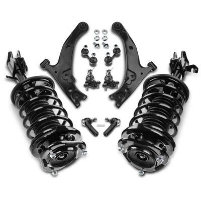 10 Pcs Front Complete Strut & Coil Spring Control Arm Kit