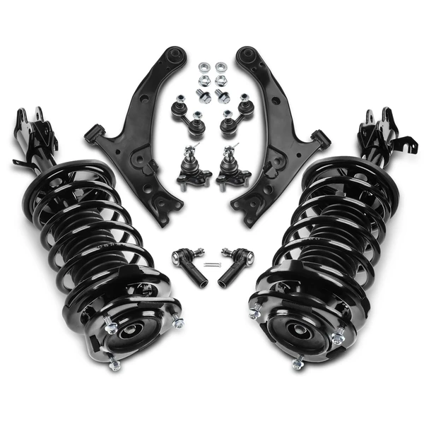 1996-2002 Toyota Corolla 10-Pc Shock Strut Coil Spring and Control Arm Kit, Front Side A-Premium APCA5348