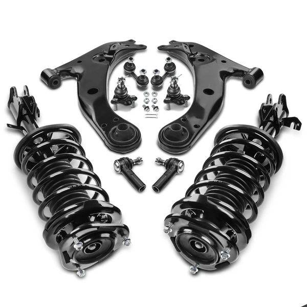 1996-2002 Toyota Corolla 8-Pc Shock Strut Coil Spring and Control Arm Kit, Front Side A-Premium APCA5349