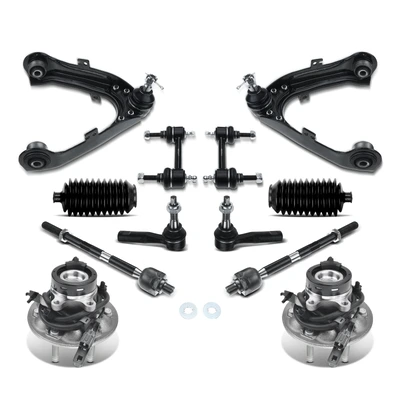 12 Pcs Front Wheel Hub Bearing Control Arm Ball Joint Kit