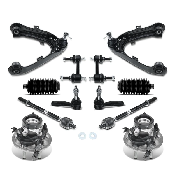 12-Pc Control Arm Wheel Bearing and Hub Assembly Kit, Front Side A-Premium APCA5359