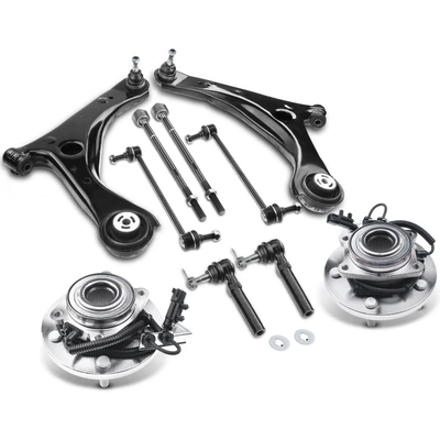 10 Pcs Front Wheel Hub Bearing & Control Arm Kit