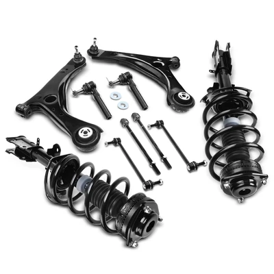 10 Pcs Front Complete Strut & Coil Spring Control Arm Kit