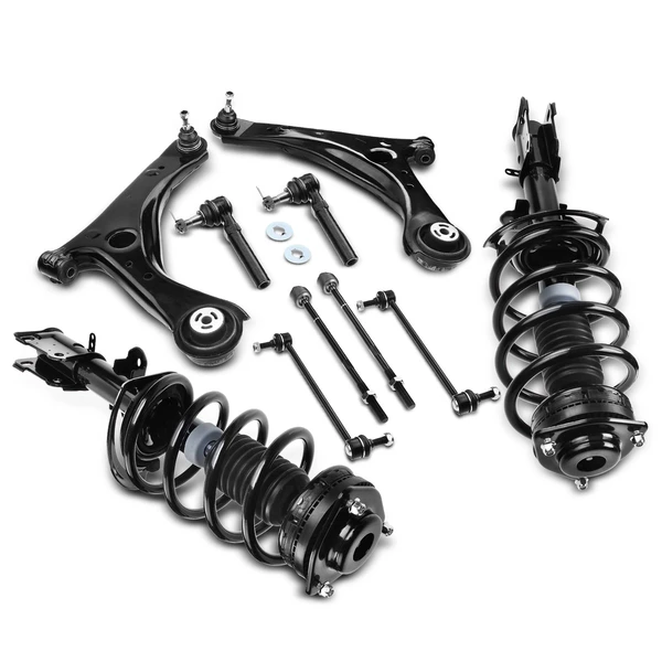 10-Pc Shock Strut Coil Spring and Control Arm Kit, Front Side A-Premium APCA5361