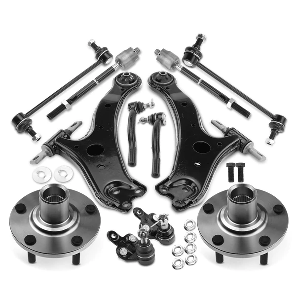 2002-2003 Lexus ES300 12-Pc Control Arm Wheel Bearing and Hub Assembly Kit, Front Side A-Premium APCA5354