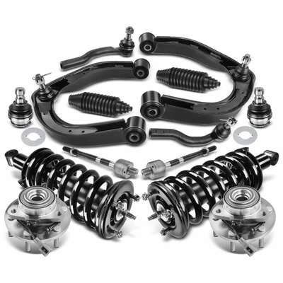 14 Pcs Front Strut & Coil Spring Hub Bearing Control Arm Kit