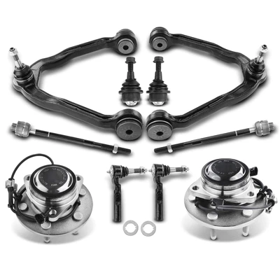 10 Pcs Front Wheel Hub Bearing Control Arm Ball Joint Kit