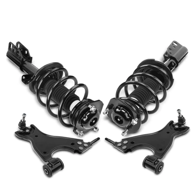 4 Pcs Front Complete Strut & Coil Spring Control Arm Kit