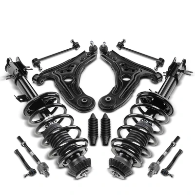 12 Pcs Front Complete Strut & Coil Spring Control Arm Kit