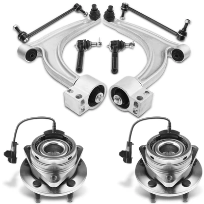 8 Pcs Front Wheel Hub Bearing & Control Arm Kit