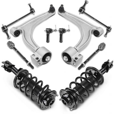 10 Pcs Front Complete Strut & Coil Spring Control Arm Kit