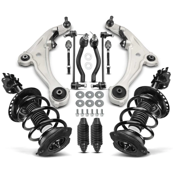 2007-2012 Nissan Altima 12-Pc Shock Strut Coil Spring and Control Arm Kit, Front Side A-Premium APCA6116