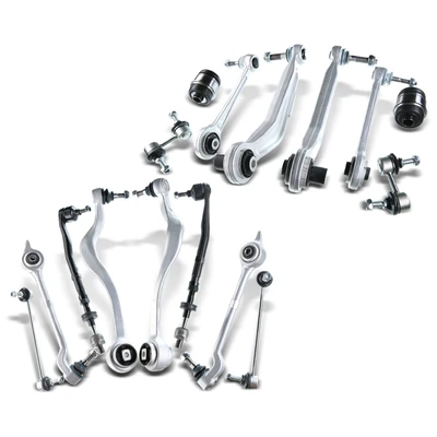 16 Pcs Front & Rear Control Arm Tie Rod Ball Joint Suspension Kit