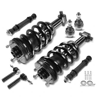 8 Pcs Front Complete Strut & Coil Spring Control Arm Kit