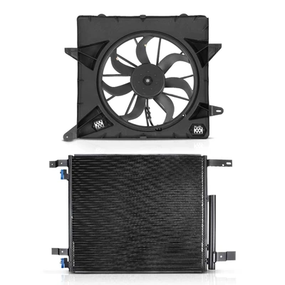 AC Condenser & Single Cooling Fan Assembly Kit