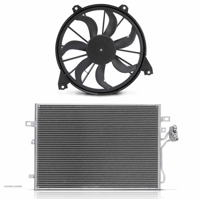 AC Condenser & Single Cooling Fan Assembly Kit for Dodge Journey 2011-2020