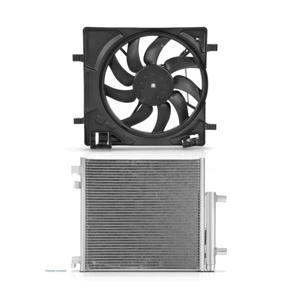 AC Condenser & Single Cooling Fan Assembly Kit for Chevrolet Spark 2013-2015