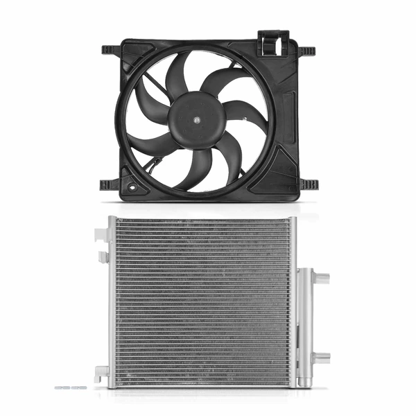AC Condenser & Cooling Fan Assembly Kit for 2013-2015 Chevrolet Spark