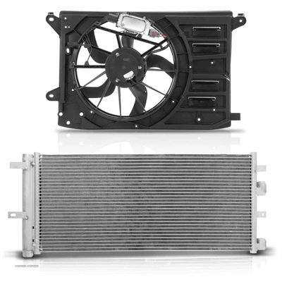 AC Condenser & Single Cooling Fan Assembly Kit