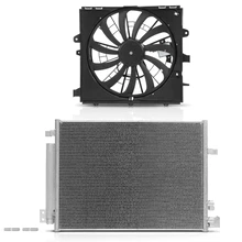 AC Condenser & Single Cooling Fan Assembly Kit for Cadillac ATS 2013-2015 CTS 2014-2015