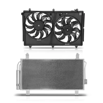 AC Condenser & Dual Cooling Fan Assembly Kit