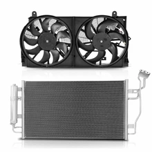 AC Condenser & Dual Cooling Fan Assembly Kit for 2013-2017 Nissan LEAF