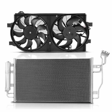 AC Condenser & Dual Cooling Fan Assembly Kit for 2013 Nissan LEAF