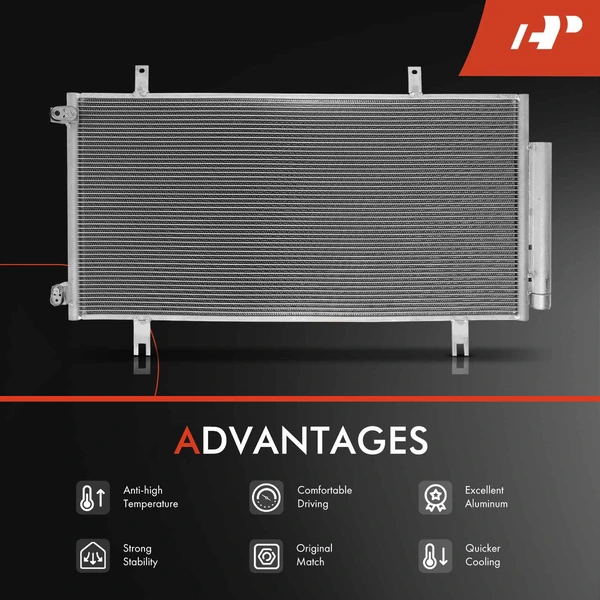 1 Pc AC Condenser & 2 Pcs Single Cooling Fan Assembly Kit for Honda Fit 2015-2020