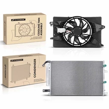 AC Condenser & Single Cooling Fan Assembly Kit for 2015-2017 Chrysler 200