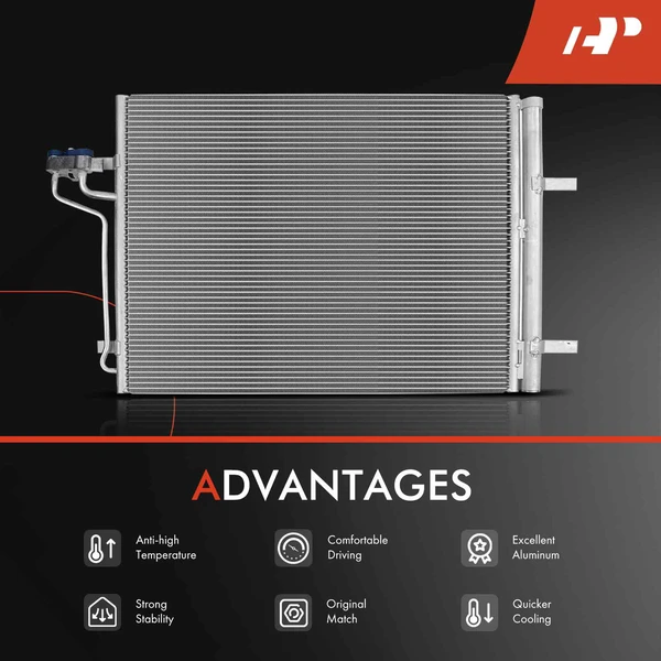AC Condenser & Single Cooling Fan Assembly Kit for Ford Focus Transit Connect