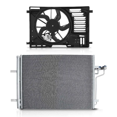 AC Condenser & Single Cooling Fan Assembly Kit