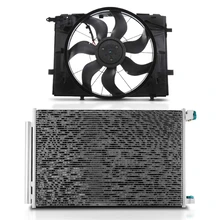 AC Condenser & Single Cooling Fan Assembly Kit for 2015-2017 Mercedes-Benz C300