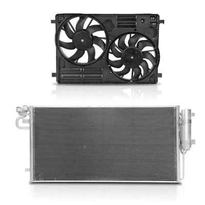AC Condenser & Dual Cooling Fan Assembly Kit