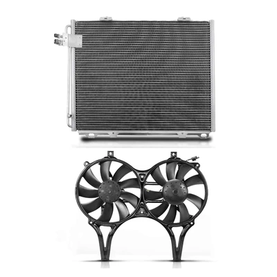 AC Condenser & Dual Cooling Fan Assembly Kit