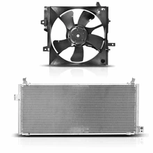 AC Condenser & Single Cooling Fan Assembly Kit for Subaru Impreza 1999-2001