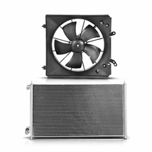 AC Condenser & Single Cooling Fan Assembly Kit for Honda Accord 1998-2002 Acura CL TL