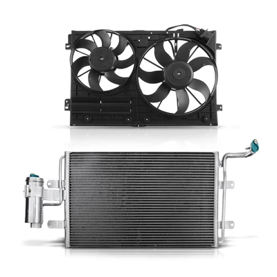 AC Condenser & Dual Cooling Fan Assembly Kit
