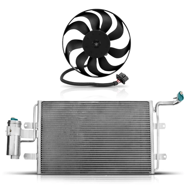 AC Condenser & Cooling Fan Assembly Kit for Volkswagen Golf Audi TT TT Quattro