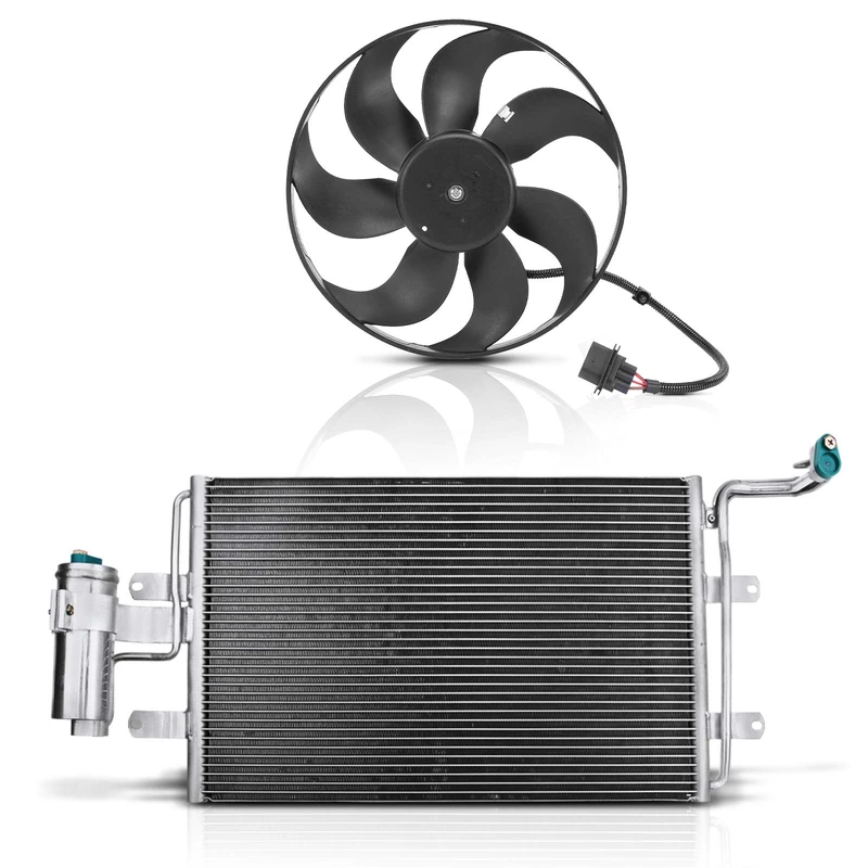 AC Condenser & Cooling Fan Assembly Kit for Audi TT 2000 TT Quattro Volkswagen Jetta