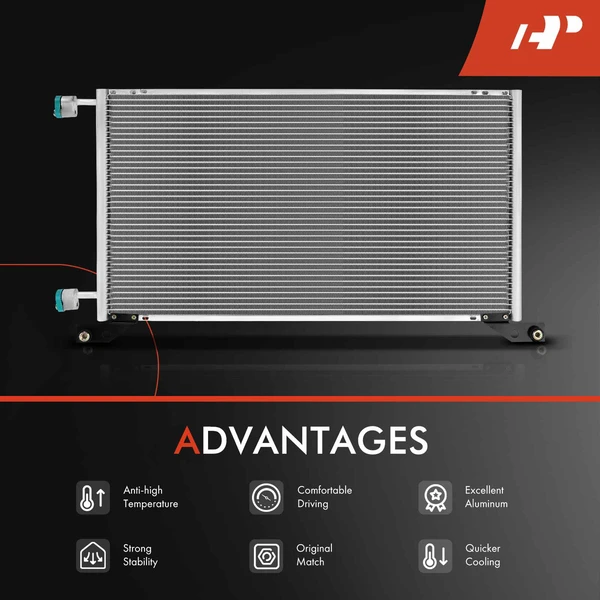 AC Condenser & Dual Cooling Fan Assembly Kit for Chevrolet Avalanche