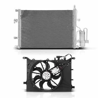 AC Condenser & Single Cooling Fan Assembly Kit